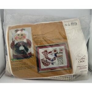The Creative Circle - 2189 Mrs. Santa - Embroidery Kit - Made in USA - Vintage